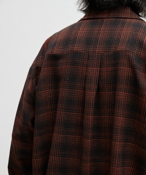 LIDNM（リドム）の「WOOL CHECK NAVAL SHIRT（シャツ/ブラウス・メンズ・オレンジ・S/M/L）」の9枚目の写真