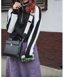 A.D.G | Line Design Half Zip Knit Tops (black)(ジャージ)