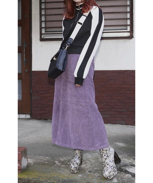 A.D.G（エーディージー）の「Line Design Half Zip Knit Tops (black)（ジャージ・レディース・ブラック・FREE）」の2枚目の写真