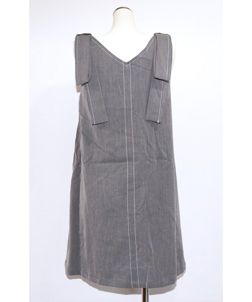 A.D.G(エーディージー)の「Shoulder Ribbon White Stitch Mini Onepiece (grey)(ワンピース・レディース・グレー・FREE)」の7枚目の写真