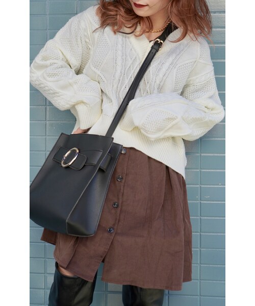 A.D.G（エーディージー）の「Ribbon Lace Up Cable Knit Sweater (off white)（ニット/セーター・レディース・ホワイト・FREE）」の3枚目の写真