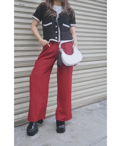 A.D.G（エーディージー）の「White Trim S/S Cardigan (black)（カーディガン/ボレロ・レディース・ブラック・FREE）」の4枚目の写真