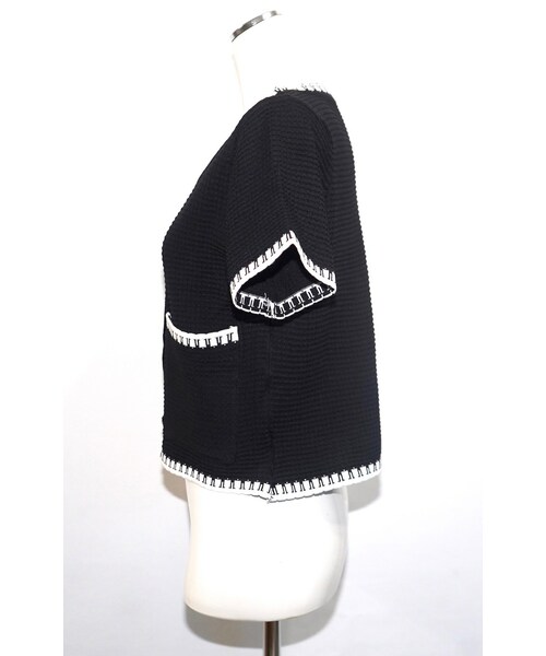 A.D.G（エーディージー）の「White Trim S/S Cardigan (black)（カーディガン/ボレロ・レディース・ブラック・FREE）」の7枚目の写真