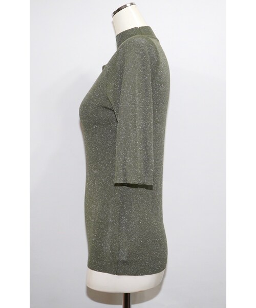 A.D.G（エーディージー）の「Decolletage Cut Lame S/S Knit Tops (light green)（ニット/セーター・レディース・グリーン・FREE）」の7枚目の写真