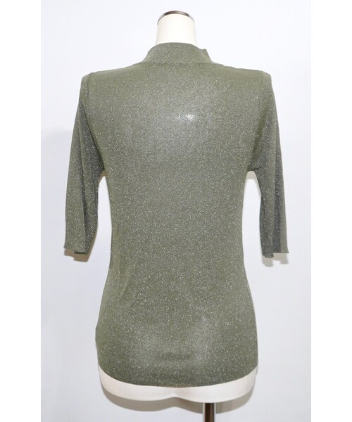 A.D.G（エーディージー）の「Decolletage Cut Lame S/S Knit Tops (light green)（ニット/セーター・レディース・グリーン・FREE）」の8枚目の写真
