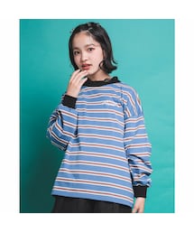 ZIDDY | 【 ニコ☆プチ 掲載 】 トレンド マルチ ボーダー ギャザースリーブ Tシャツ (130~160cm)(その他トップス)