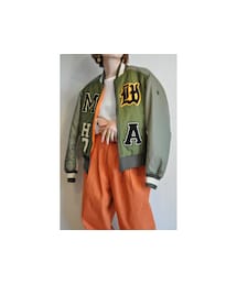 blanc basque | レタードワッペンエムエーワン(MA-1)