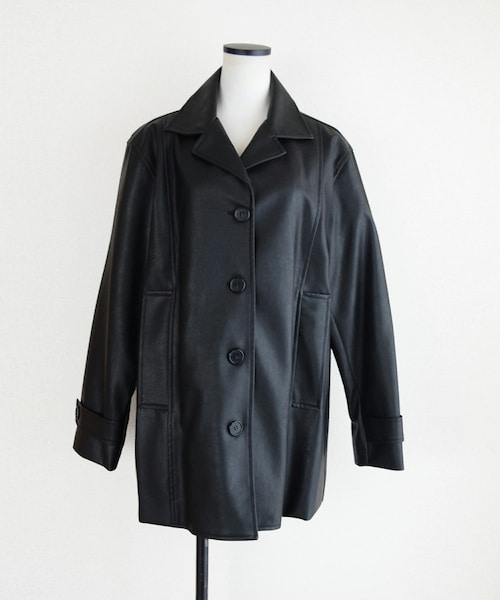 Marient（マリエント）の「ハーフエコレザーJK（その他アウター・レディース・グリーン/ブラック・FREE）」の2枚目の写真