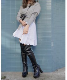 Knit&Shirts Docking Design Tunic (grey)