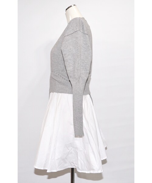 A.D.G(エーディージー)の「Knit&Shirts Docking Design Tunic (grey)(チュニック・レディース・グレー・FREE)」の5枚目の写真