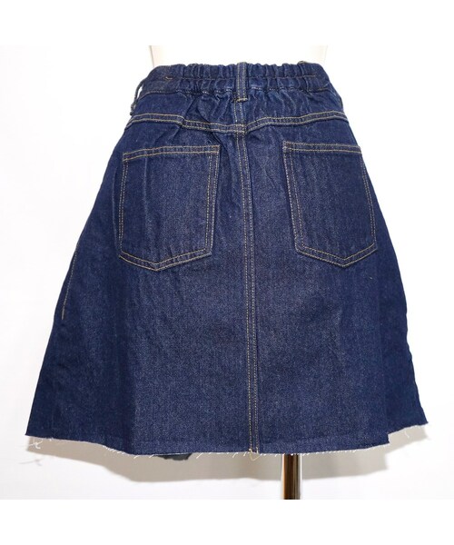 A.D.G(エーディージー)の「Irregular Hem Wrap Denim Mini Skirt (Indigo)(デニムスカート・レディース・ブルー・FREE)」の8枚目の写真