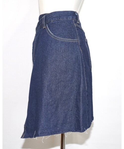 A.D.G(エーディージー)の「Irregular Hem Wrap Denim Mini Skirt (Indigo)(デニムスカート・レディース・ブルー・FREE)」の9枚目の写真