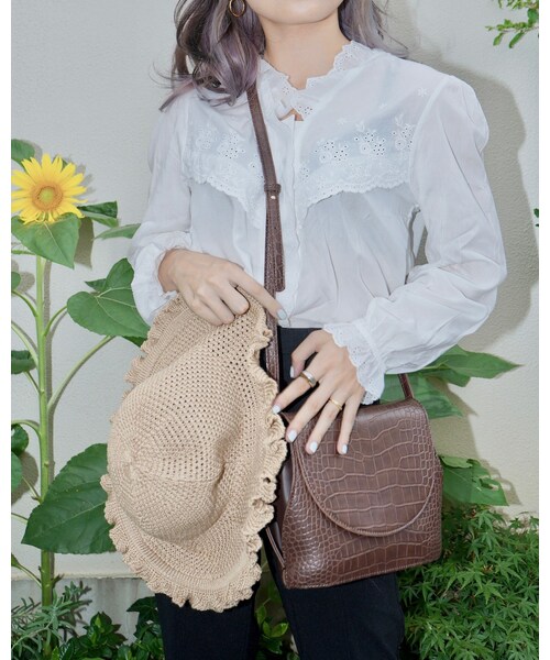A.D.G（エーディージー）の「Cutwork Cotton Lace Blouse (white)（シャツ/ブラウス・レディース・ホワイト・FREE）」の5枚目の写真