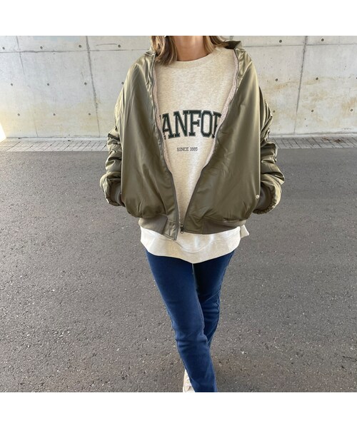 copine（コピン）の「ボア×MA1リバーシブルブルゾン（ブルゾン・レディース・カーキ・ワンサイズ）」の4枚目の写真