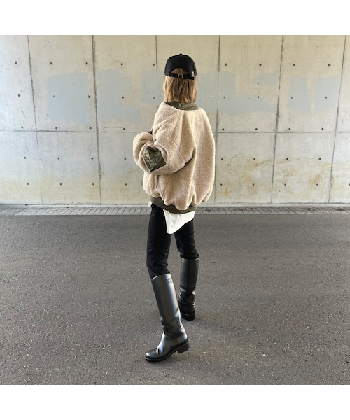 copine（コピン）の「ボア×MA1リバーシブルブルゾン（ブルゾン・レディース・カーキ・ワンサイズ）」の8枚目の写真