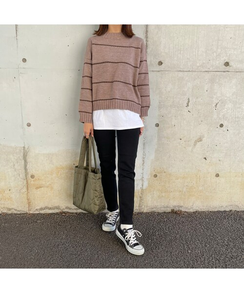 copine(コピン)の「裏起毛ストレッチブラックスキニーデニム(3size)(デニムパンツ・レディース・ブラック・S/M/L)」の2枚目の写真