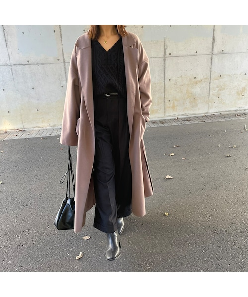 copine(コピン)の「サイドスリットロングチェスターコート(チェスターコート・レディース・モカ・L)」の1枚目の写真