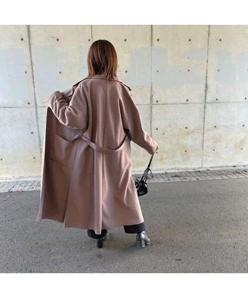 copine(コピン)の「サイドスリットロングチェスターコート(チェスターコート・レディース・モカ・L)」の3枚目の写真