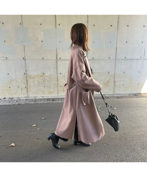 copine(コピン)の「サイドスリットロングチェスターコート(チェスターコート・レディース・モカ・L)」の4枚目の写真