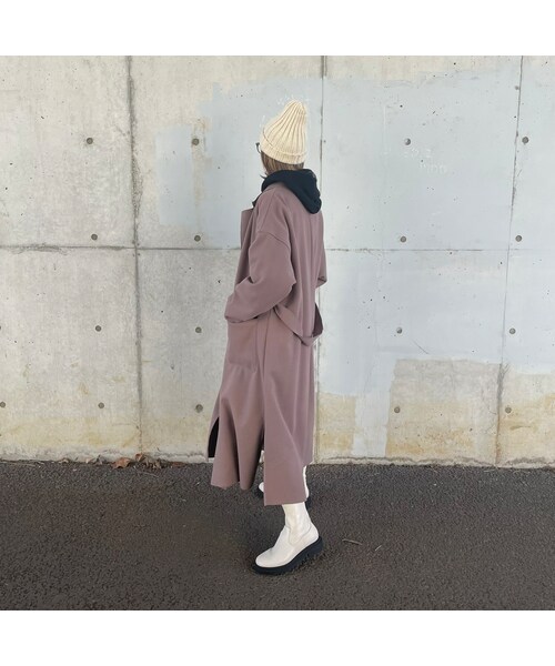 copine(コピン)の「サイドスリットロングチェスターコート(チェスターコート・レディース・モカ・L)」の10枚目の写真