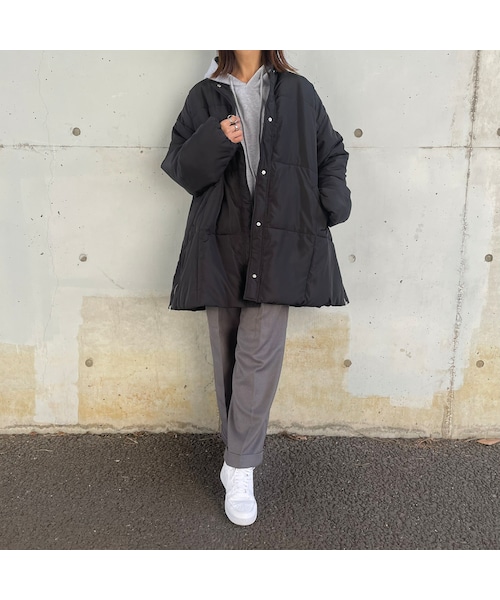 copine（コピン）の「サイドジッパーノーカラーダウン（ダウンジャケット/コート・レディース・ブラック・F）」の3枚目の写真