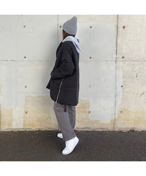 copine（コピン）の「サイドジッパーノーカラーダウン（ダウンジャケット/コート・レディース・ブラック・F）」の4枚目の写真