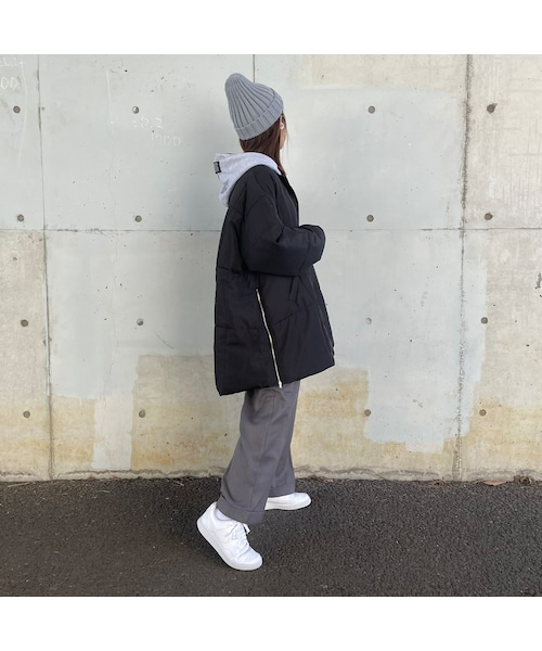 copine（コピン）の「サイドジッパーノーカラーダウン（ダウンジャケット/コート・レディース・ブラック・F）」の6枚目の写真