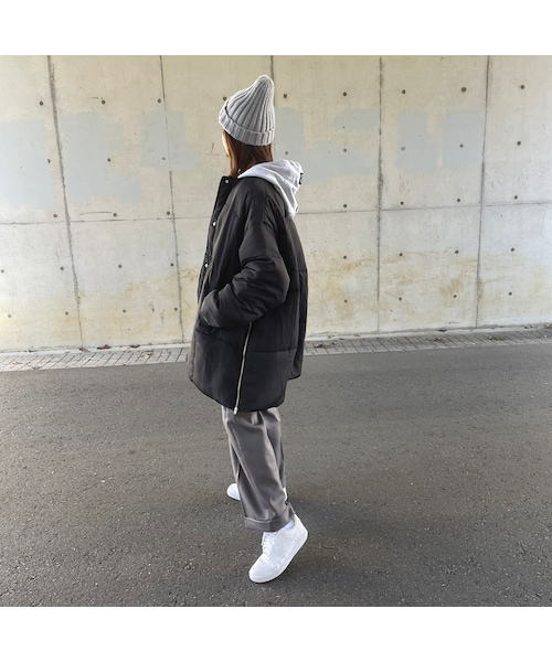 copine（コピン）の「サイドジッパーノーカラーダウン（ダウンジャケット/コート・レディース・ブラック・F）」の7枚目の写真