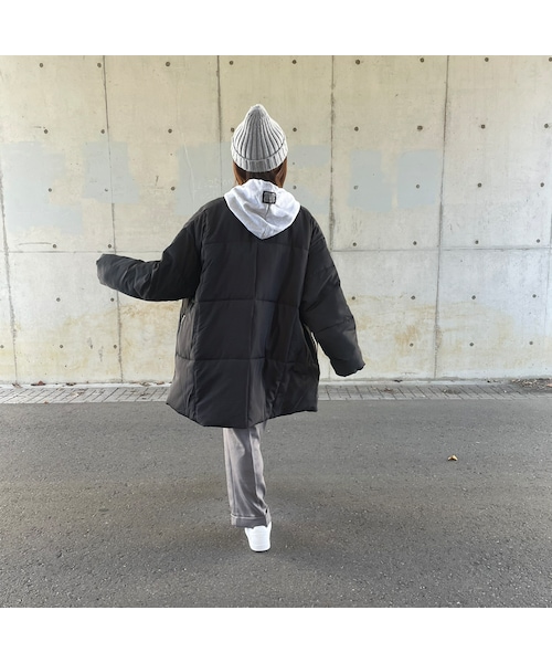 copine（コピン）の「サイドジッパーノーカラーダウン（ダウンジャケット/コート・レディース・ブラック・F）」の8枚目の写真