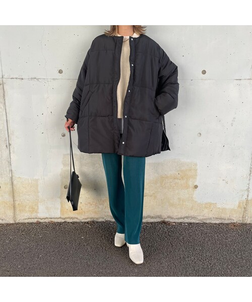 copine（コピン）の「サイドジッパーノーカラーダウン（ダウンジャケット/コート・レディース・ブラック・F）」の9枚目の写真