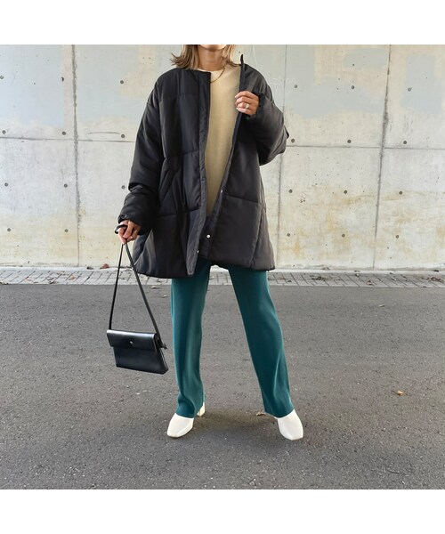 copine（コピン）の「サイドジッパーノーカラーダウン（ダウンジャケット/コート・レディース・ブラック・F）」の11枚目の写真