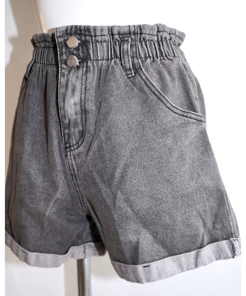 A.D.G(エーディージー)の「High Waist Roll-up Denim Short Pants (black)(デニムパンツ・レディース・ブラック・FREE)」の6枚目の写真