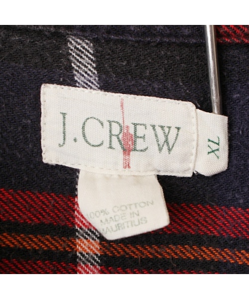 J.CREW(ジェイクルー)の「ビッグサイズ 90s USA J.CREW ヘビーフランネル チェック シャツ ブラック ネイビー レッド メンズXL 長袖 アウトドア アメリカ古着(シャツ/ブラウス・メンズ・ブラック・XL)」の2枚目の写真
