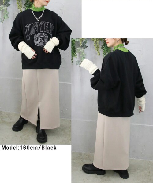 Sheson（シーズン）の「裏起毛ステッチロゴスウェットプルオーバー（スウェット・レディース・オートミール/ブラック・F）」の4枚目の写真