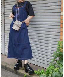 A.D.G（エーディージー）の「A-Line Denim Jumper Skirt (indigo)（ジャンパースカート）」