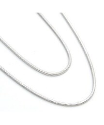 Double Snake Chain Long Necklace (silver)
