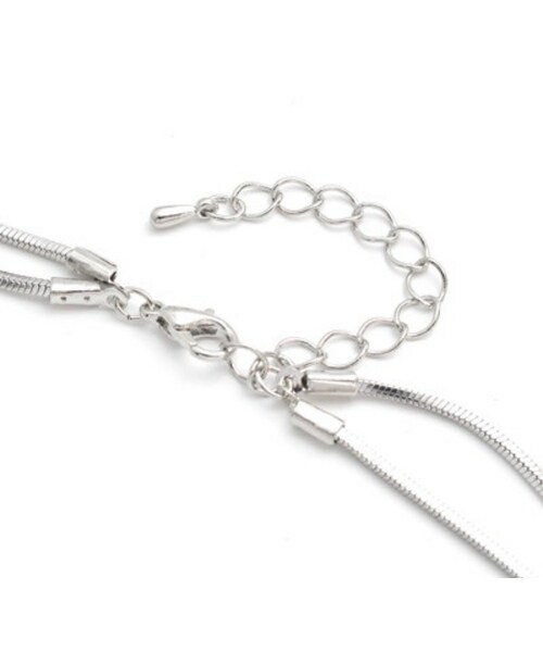 A.D.G（エーディージー）の「Double Snake Chain Long Necklace (silver)（ネックレス・レディース・シルバー・FREE）」の3枚目の写真