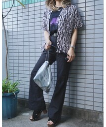 A.D.G | Linen Black Flare Pants(その他パンツ)