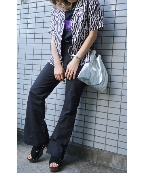 A.D.G(エーディージー)の「Linen Black Flare Pants(その他パンツ・レディース・ブラック・FREE)」の2枚目の写真