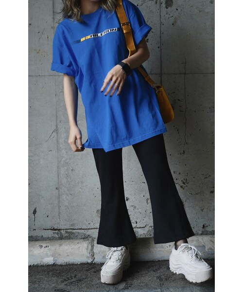 A.D.G（エーディージー）の「ADG SLASH BOX LOGO T-SHIRTS（blue）（Tシャツ/カットソー・レディース・ブルー・FREE）」の3枚目の写真