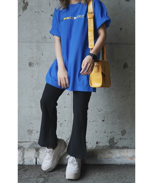 A.D.G（エーディージー）の「ADG SLASH BOX LOGO T-SHIRTS（blue）（Tシャツ/カットソー・レディース・ブルー・FREE）」の6枚目の写真