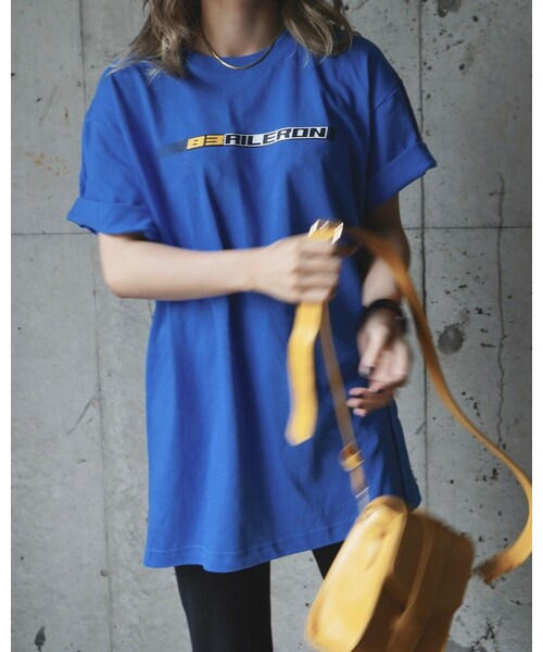 A.D.G（エーディージー）の「ADG SLASH BOX LOGO T-SHIRTS（blue）（Tシャツ/カットソー・レディース・ブルー・FREE）」の7枚目の写真