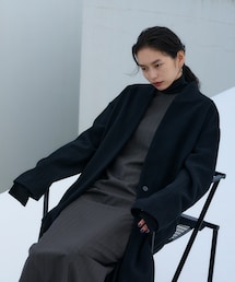 SIWEM | SUPER FINE WOOL KIMONO COAT(ノーカラーコート)