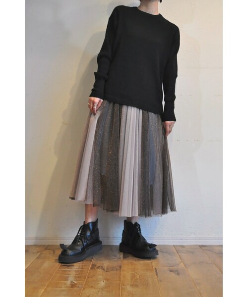 margaux(マルゴー)の「グリッターチュールスカート(スカート・レディース・ゴールド/グレー・one)」の2枚目の写真