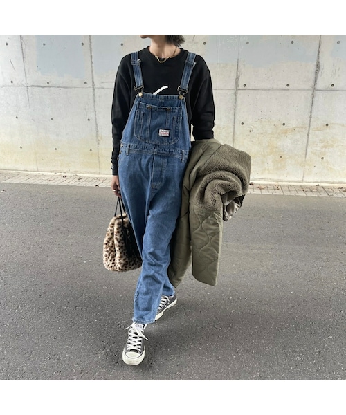copine(コピン)の「used風デニムサロペット(サロペット/オーバーオール・レディース・ブルー・ワンサイズ)」の1枚目の写真