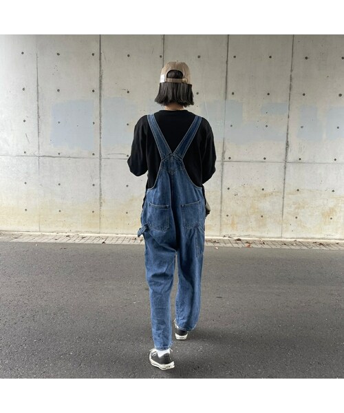 copine(コピン)の「used風デニムサロペット(サロペット/オーバーオール・レディース・ブルー・ワンサイズ)」の3枚目の写真
