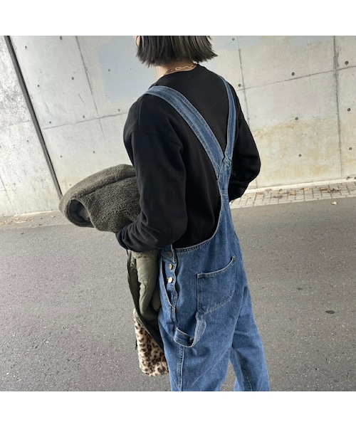 copine(コピン)の「used風デニムサロペット(サロペット/オーバーオール・レディース・ブルー・ワンサイズ)」の4枚目の写真