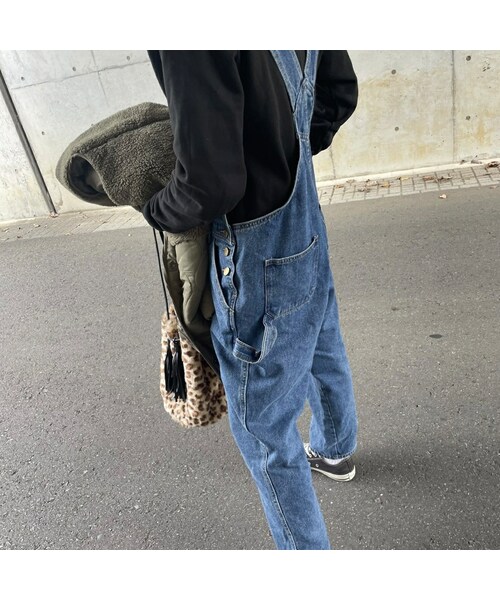 copine(コピン)の「used風デニムサロペット(サロペット/オーバーオール・レディース・ブルー・ワンサイズ)」の5枚目の写真