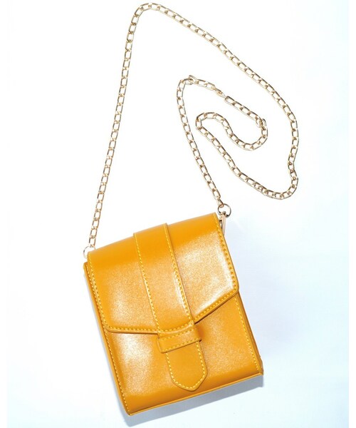 A.D.G(エーディージー)の「2strap 2way Leather Square Bag(yellow)(ショルダーバッグ・レディース・イエロー・FREE)」の3枚目の写真