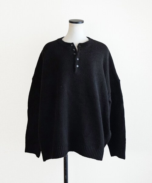 Marient（マリエント）の「ヘンリーネックニットPO（ニット/セーター・レディース・ホワイト/グリーン/グレー/ブラック・FREE）」の2枚目の写真